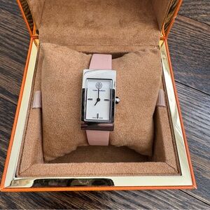Tory Burch Blush Leather Strap Watch